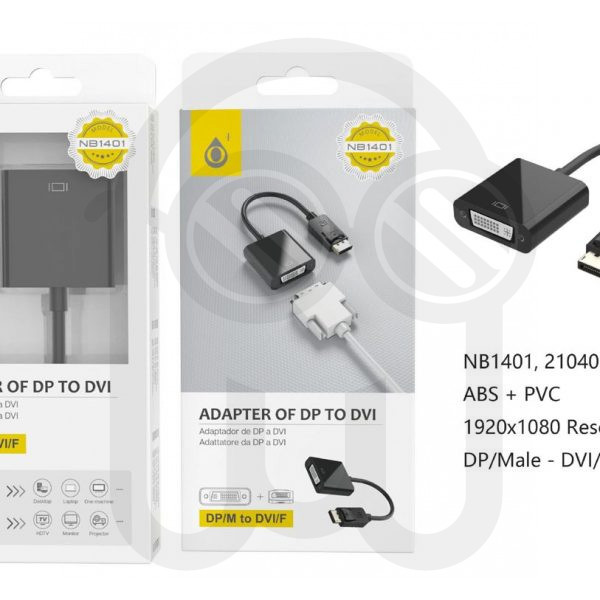 ONE PLUS 2104012 NB1401 ADAPTADOR DP A DVI NEGRO