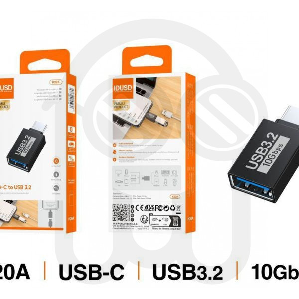 IDUSD K20A ADAPTADOR USB-C A USB-C 3.2 M/H