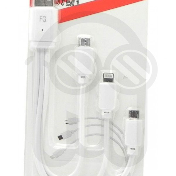 CAB145 CABLE 3 EN 1 IPHONE MICRO USB TYPE-C