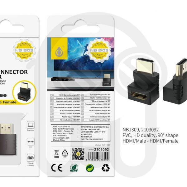 ONE PLUS 2103092 NB1309 ADAPTADOR HDMI MACHO A HRMBRA