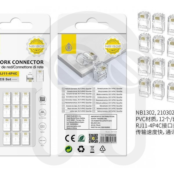 ONE PLUS 2103020 NB1302 CONECTORES RJ11 TELEFONO