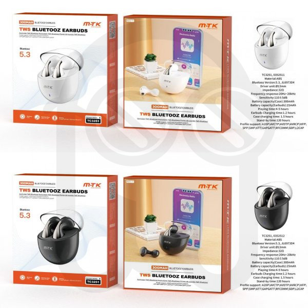 MTK TC3251 0352511 AURICULARES TWS 300MAH