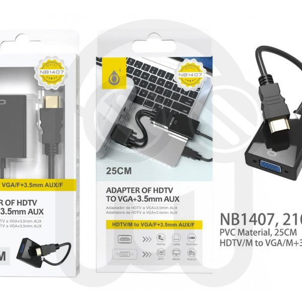 ONE PLUS 2104072 NB1407 ADAPTADOR HDMI A VGA+JACK