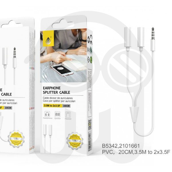 ONE PLUS 2101661 B5342 CABLE DE AUDIO A 2 JACK HEMBRA BLANCO