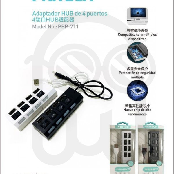 PRITECH PBP-711 ADAPTADOR HUB 4 PUERTOS