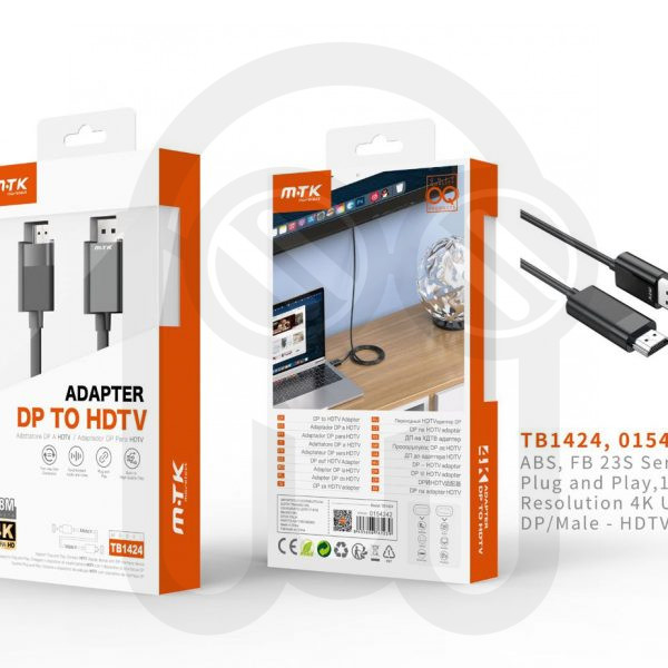 MTK 0154242 TB1424 ADAPTADOR DP A HDMI 4K 1.8M