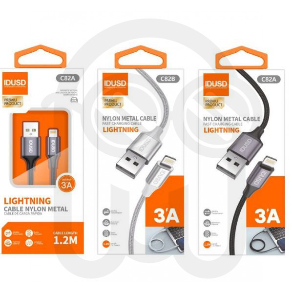 IDUSD C82A CABLE NYLON LIGHTNING 1.2M 3A