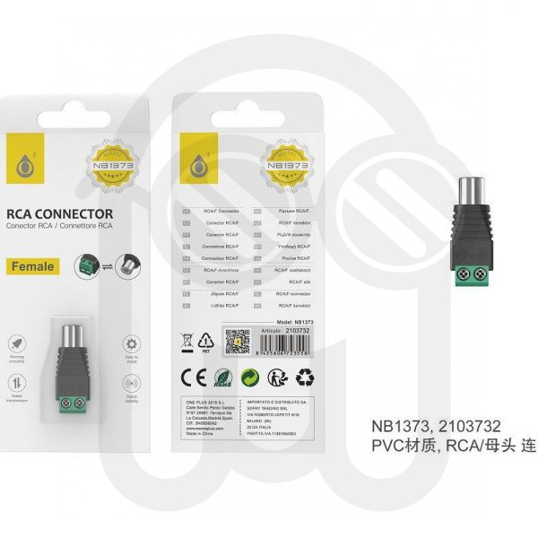 ONE PLUS 2103732 NB1373 ADAPTADOR RCA NEGRO