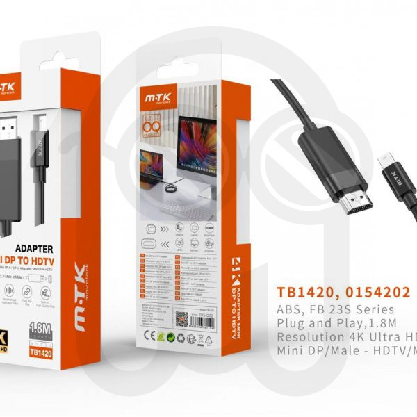 MTK 0154202 TB1420 ADAPTADOR MINI DP A HDMI 4K 1.8M