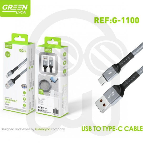 CABLE USB TO USB C 120CM 2.4A