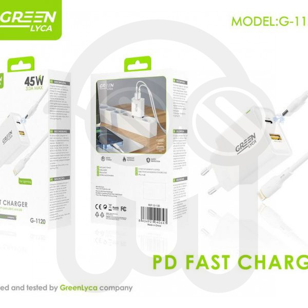 CARGADOR USB 45W CON CABLE IPHONE