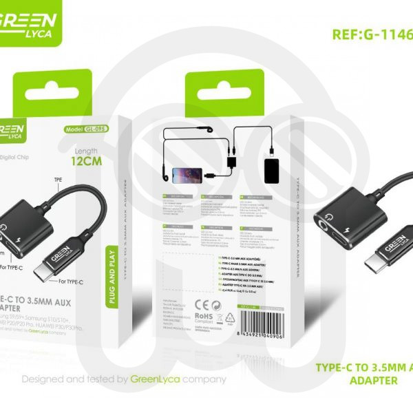 Adaptador Tipo C a 3.5mm AUX 12cm