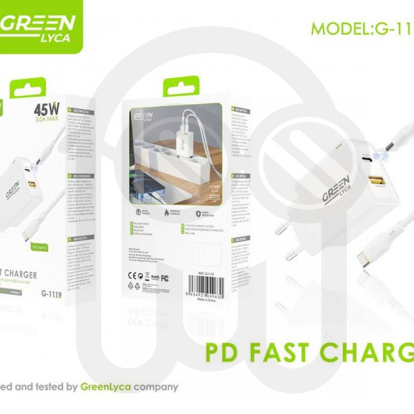 CARGADOR PD CON USB C 45W