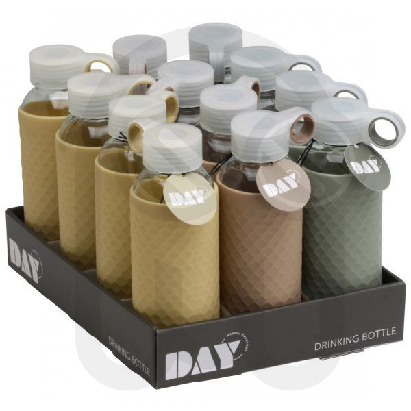 BOTELLA 450 ML VIDRIO-SILICONA