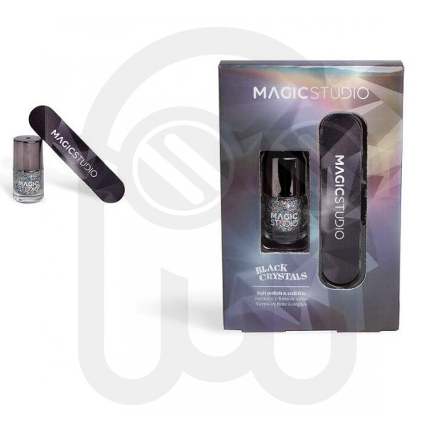 MAGIC STUDIO BLACK CRYSTALS MINI NAIL SET