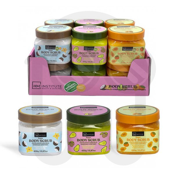 IDC INSTITUTE SUGAR BODY SCRUB ASSORTED 12u- 470G