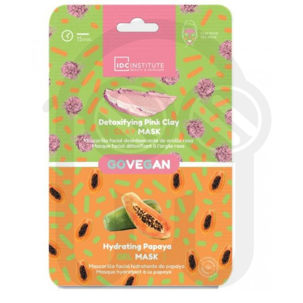 IDC SKINCARE ESSENTIALS DUO MASK PINK CLAY&PAPAYA