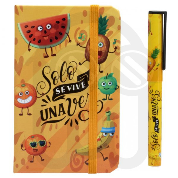 LIBRETA C/BOLÍGRAFO "FRUTA"