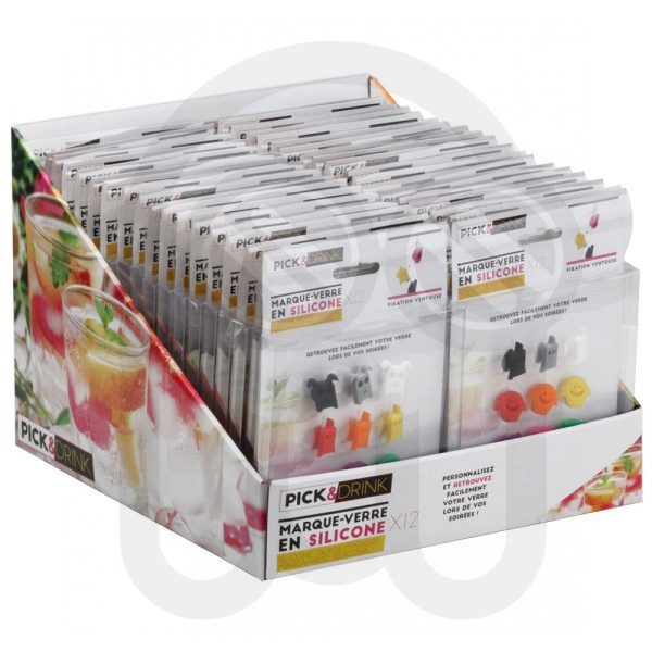 JGO. 12 MARCADORES VASO SILICO