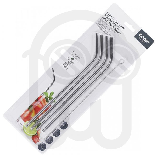 JGO. 4 PAJITAS REU. ACERO INOX