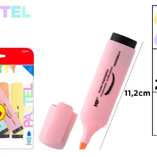MARCADOR PASTEL 6 Uds. PACK AHORRO