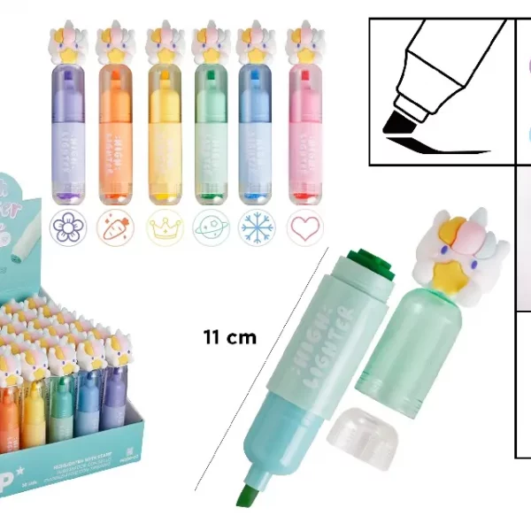 MARCADOR FLUORESCENTE FANTASY Y SELLO