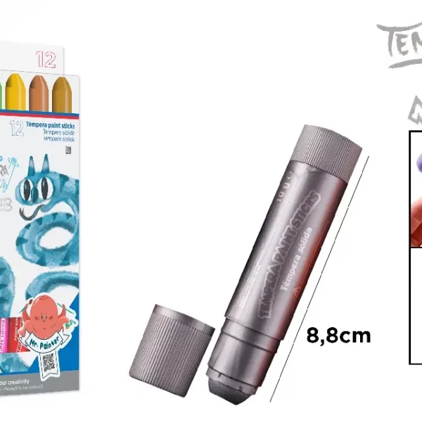 TÉMPERA SÓLIDA METALIZADO 12 Uds.