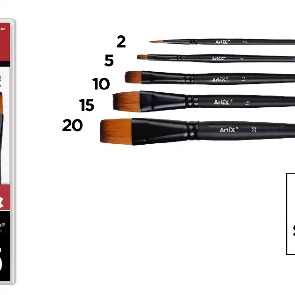 PINCEL CORTO PROFESIONAL SINTÉTICO 5 Uds.